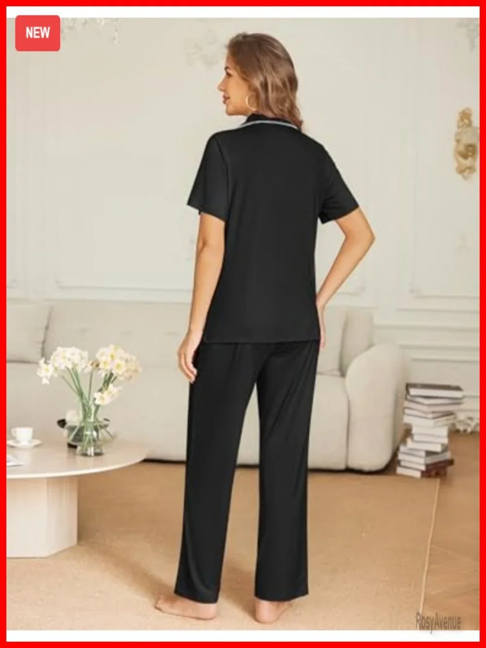 Womens Pajama Sets Button Down Lounge Sets 2 Piece Short Sleeve Pjs